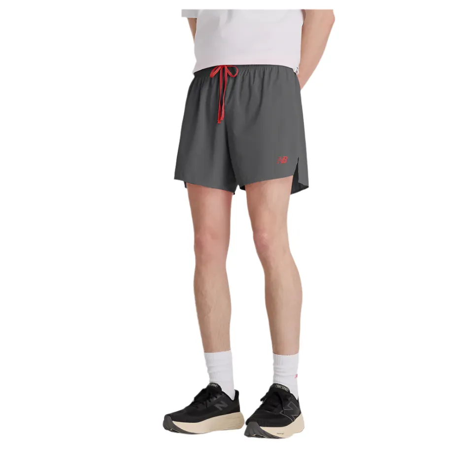 New Balance Men's RC Ultra Light Split Short 5" in Urgent Red AW25 Playful Look