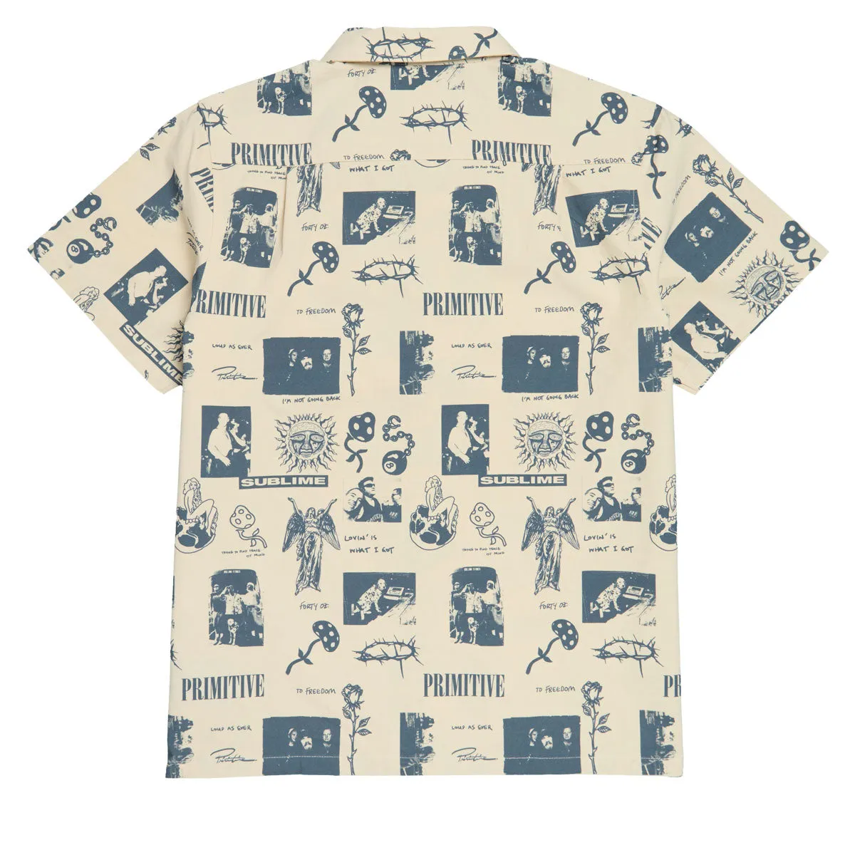 Wrinkle Resistant Material Vibrant color Primitive x Sublime Mosaic Woven Shirt - Cream