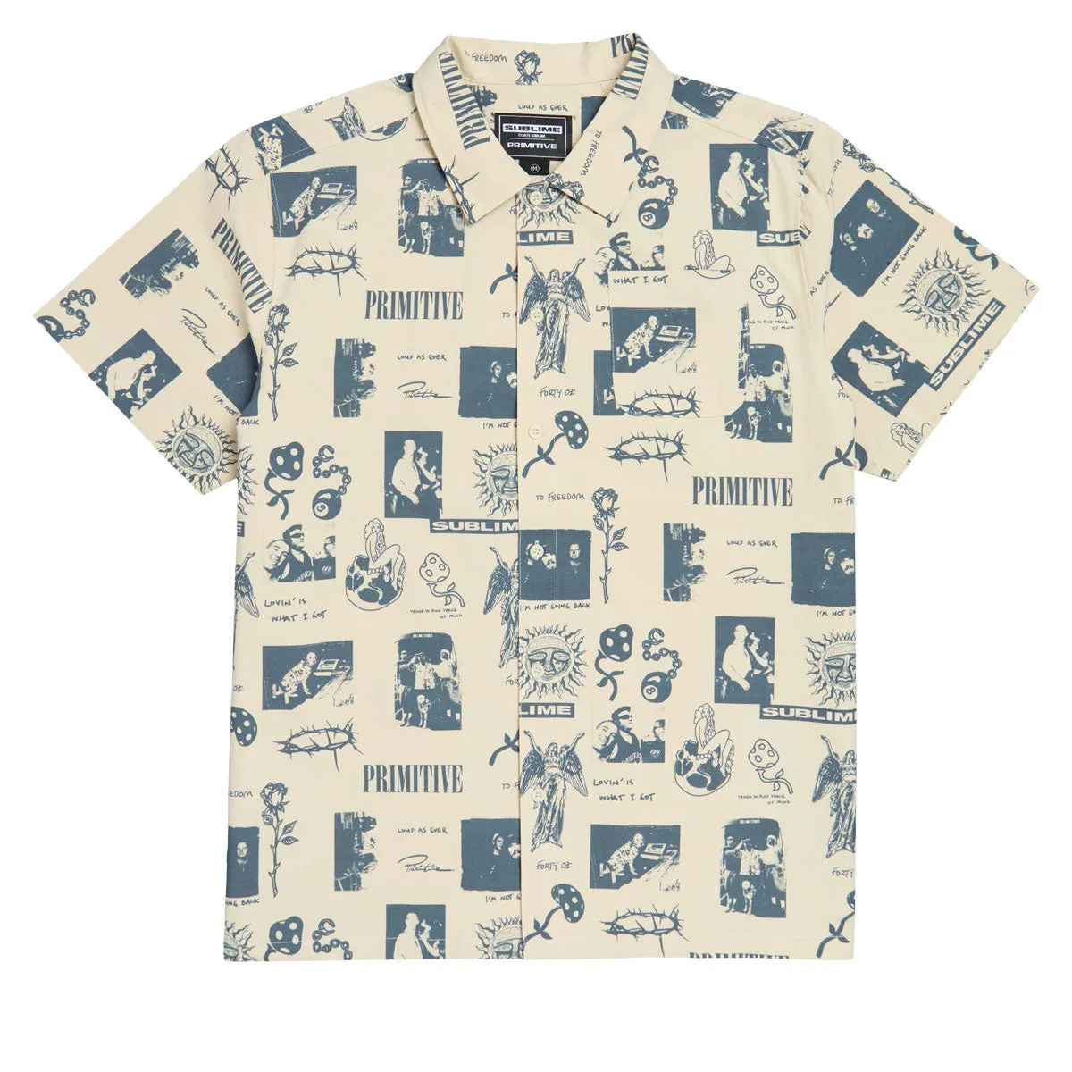 Primitive x Sublime Mosaic Woven Shirt - Cream Sweat-Absorbing Professional Look