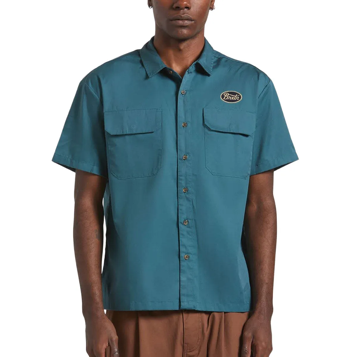 Brixton Mechanics Cru Shirt - Night Sage Flexible Knit Cocktail Party