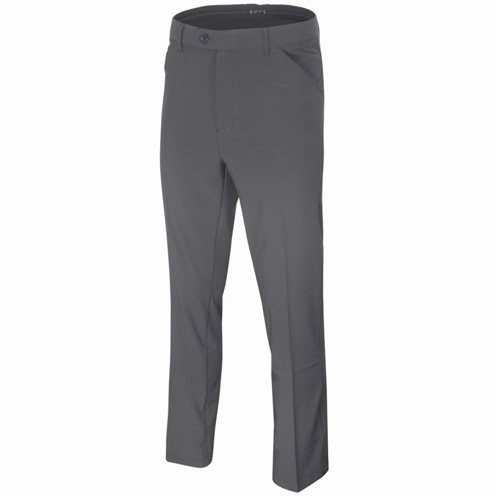 Cozy Casual Island Green Tapered Stretch Trousers - Charcoal