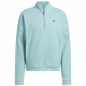 Comfy Basics Fresh Look adidas Go-to Heritage Loose Quarter-Zip - Mint Ton