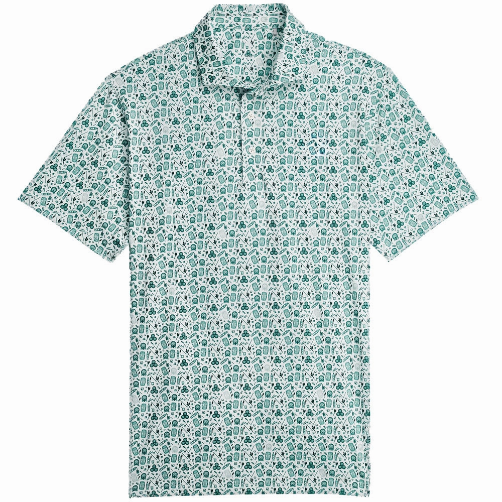 Tagless Design Puma MATTR Port Polo Shirt - Green Terrain/White Glow