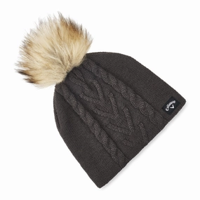Callaway Ladies Winter Pom Pom Beanie Hat - Charcoal Travel Friendly Dressed Down