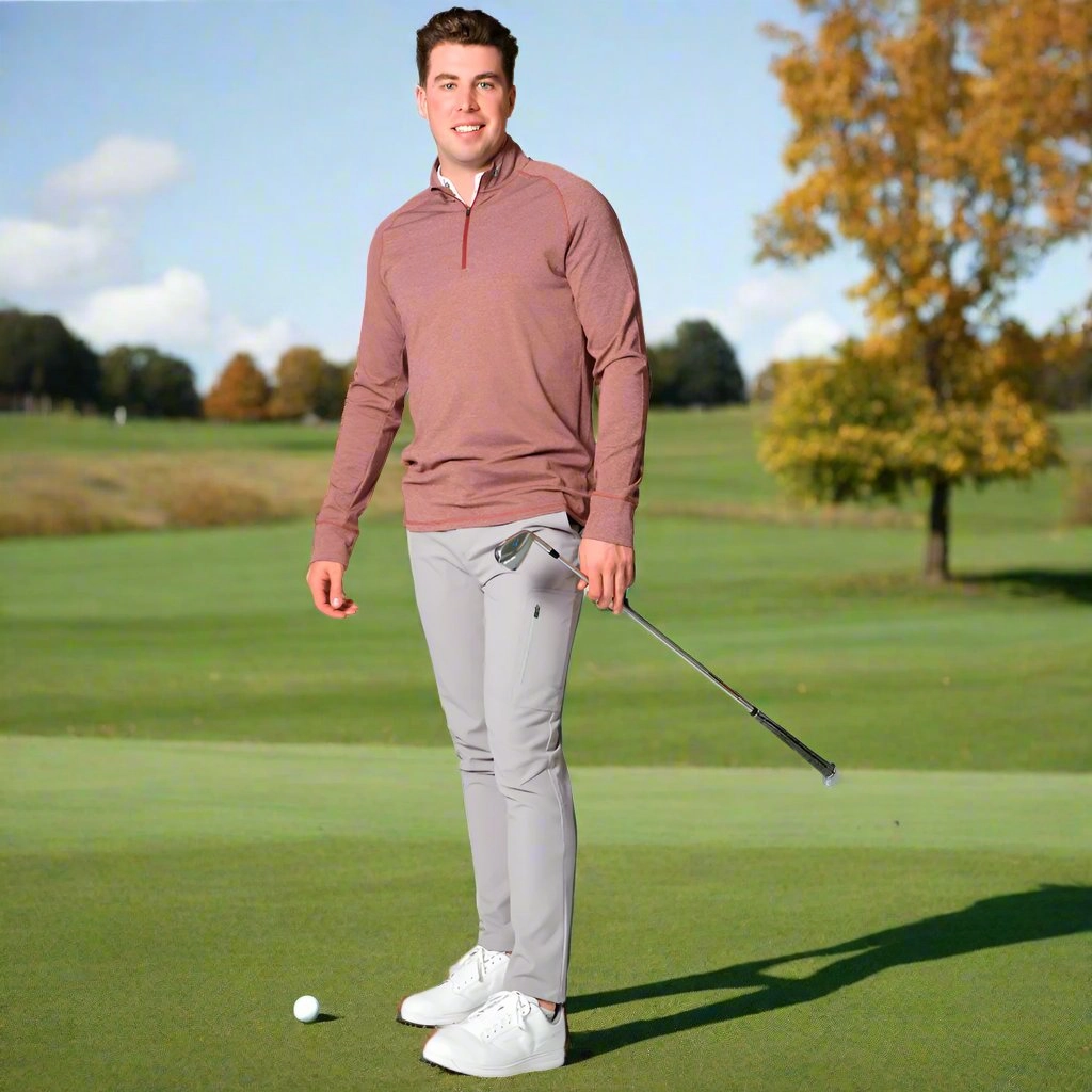 Mizuno Melange 1/4 Zip Pullover - Burgundy Outdoor Relaxed Timeless Hoodie