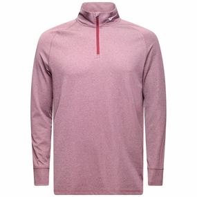 Mizuno Melange 1/4 Zip Pullover - Burgundy Athletic Hoodie