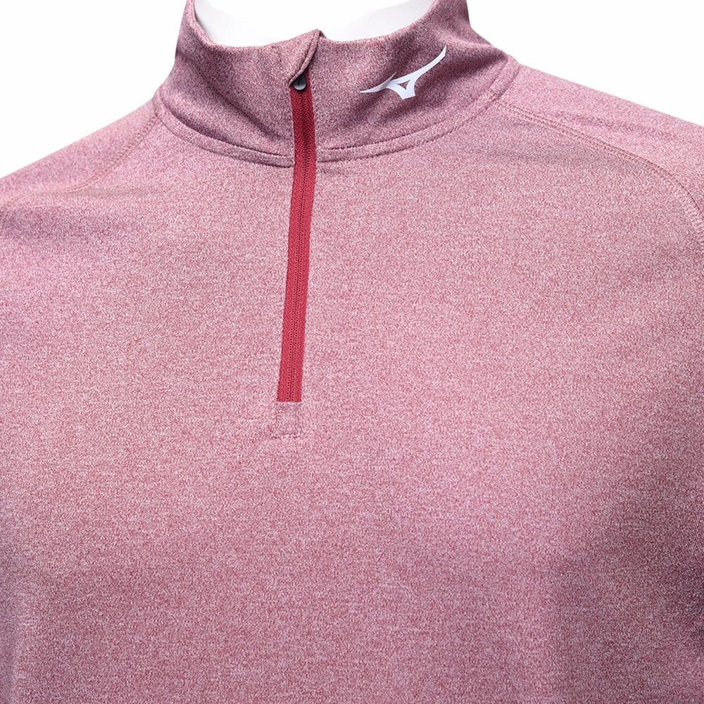 stud accents product houndstooth sophistication Mizuno Melange 1/4 Zip Pullover - Burgundy