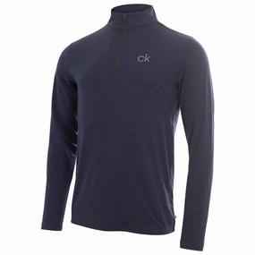 Casual Fit Calvin Klein Newport 1/2 Zip Pullover - Navy Marl