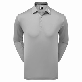FootJoy Thermolite Long Sleeve Smooth Pique Polo Shirt - Grey Effortless Comfort Wear