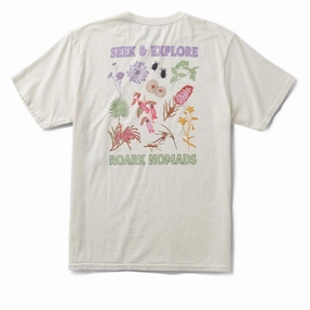 V neck MoistureWickingFabric Roark Seek & Explore T-Shirt - Off White