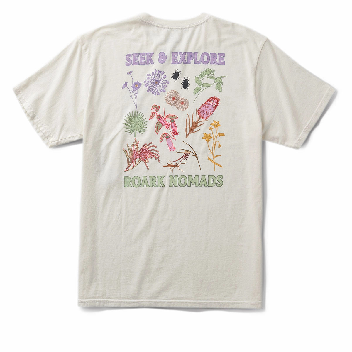 V neck MoistureWickingFabric Roark Seek & Explore T-Shirt - Off White