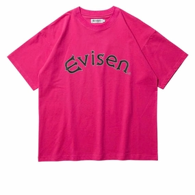 Everyday Wearable Unique Design Evisen Round Logo Tech T-Shirt - Pink