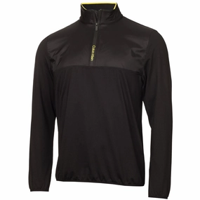 button detail Calvin Klein Malden 1/4 Zip Pullover - Black