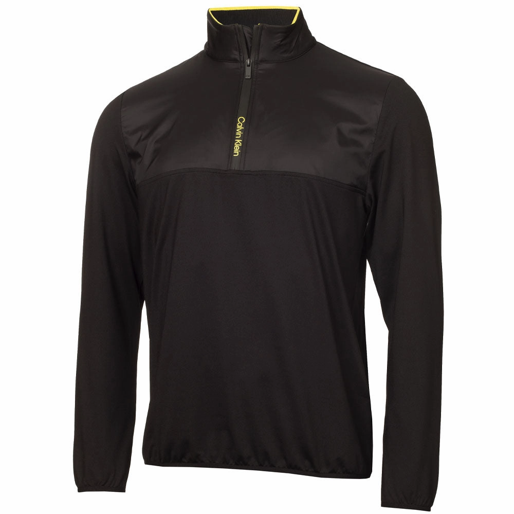 button detail Calvin Klein Malden 1/4 Zip Pullover - Black