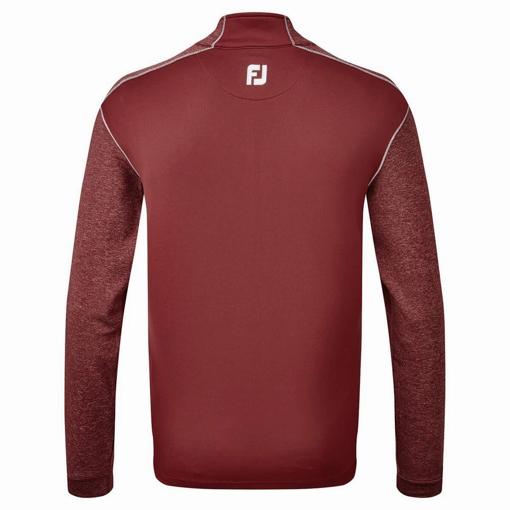 jersey Printed FootJoy Tonal Heather Chill-Out Sweater - Maroon