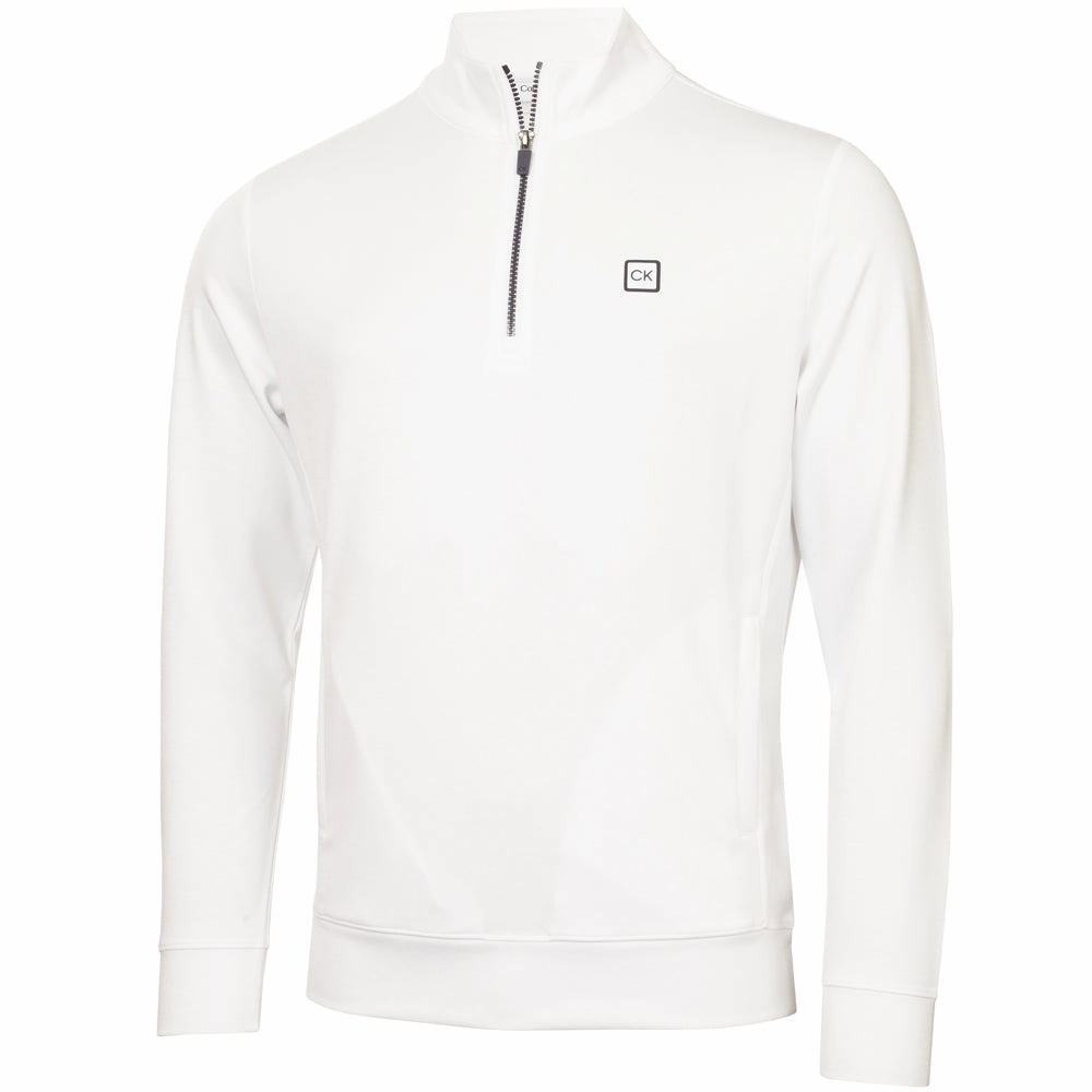 Earthy Tones Basic Hoodie Calvin Klein Concord 1/2 Pullover - White