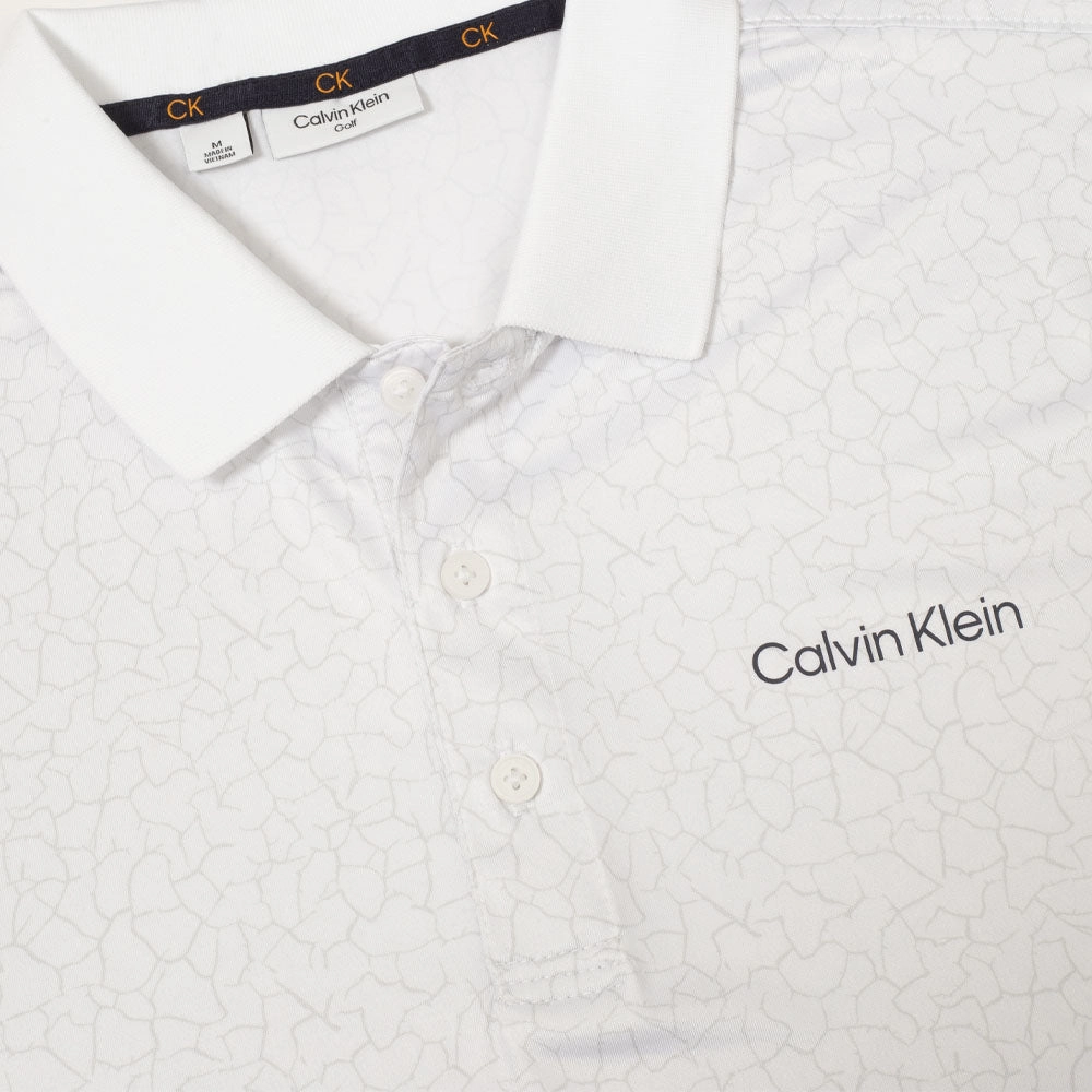 Sporty Appeal brandable Calvin Klein Fracture Print Polo Shirt - White/Pale Silver