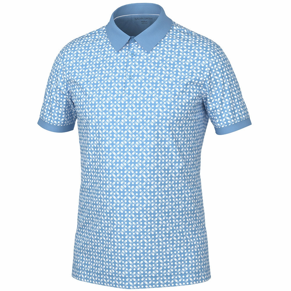 Comfortable Stretch Galvin Green Melvin Polo Shirt - Alaskan Blue/White