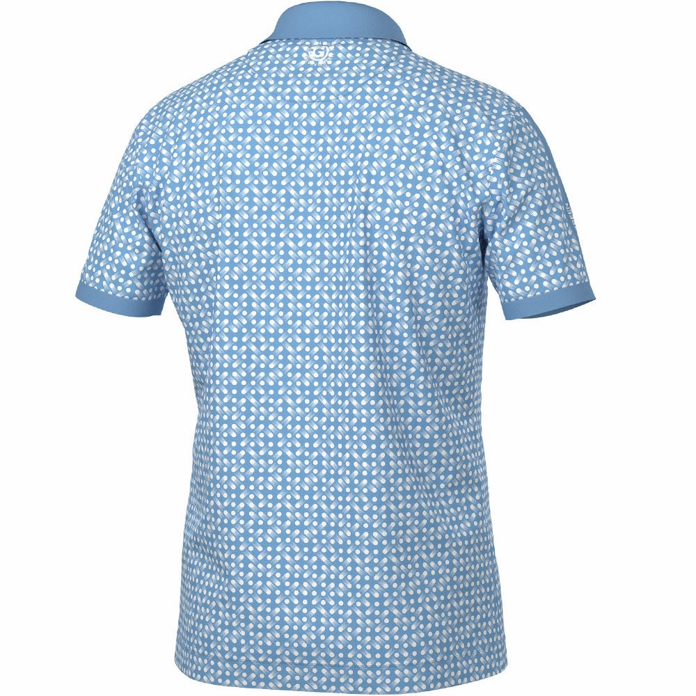Sleeveless QuickDry Material Galvin Green Melvin Polo Shirt - Alaskan Blue/White