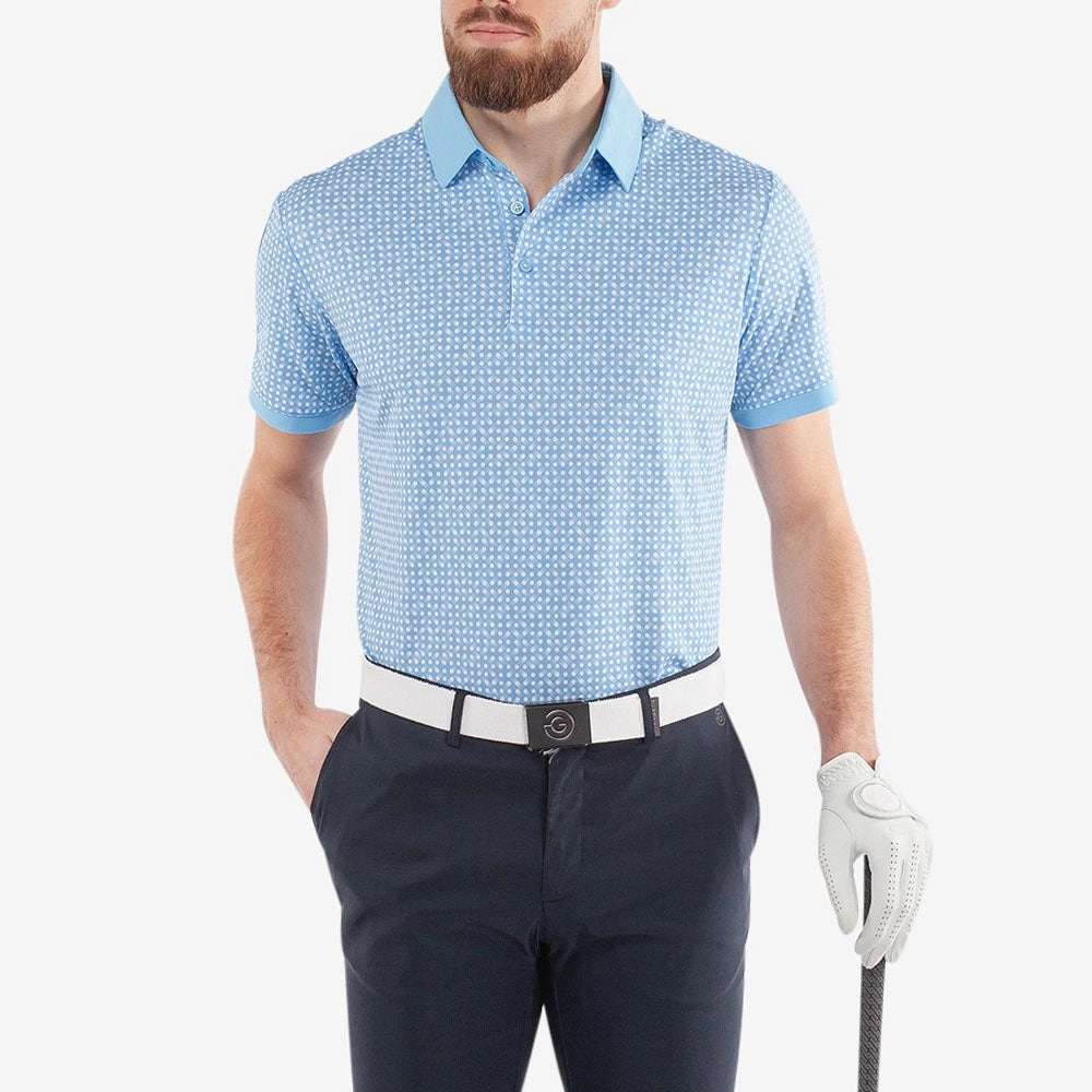 Galvin Green Melvin Polo Shirt - Alaskan Blue/White Light Design