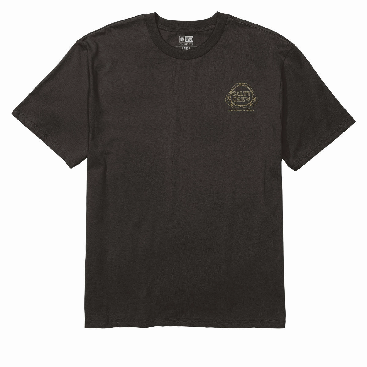Salty Crew Jawbone Classic T-Shirt - Black Tagless Neckline