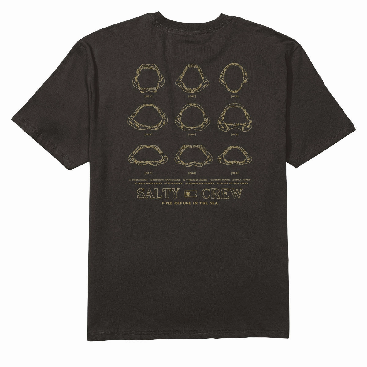 Reinforced Shoulders Salty Crew Jawbone Classic T-Shirt - Black