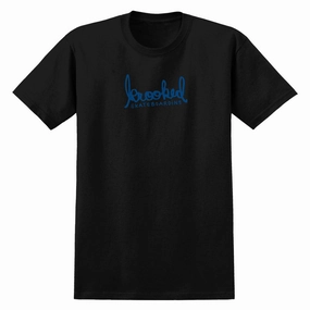Krooked Skript T-Shirt - Black/Blue Affordable Fashion