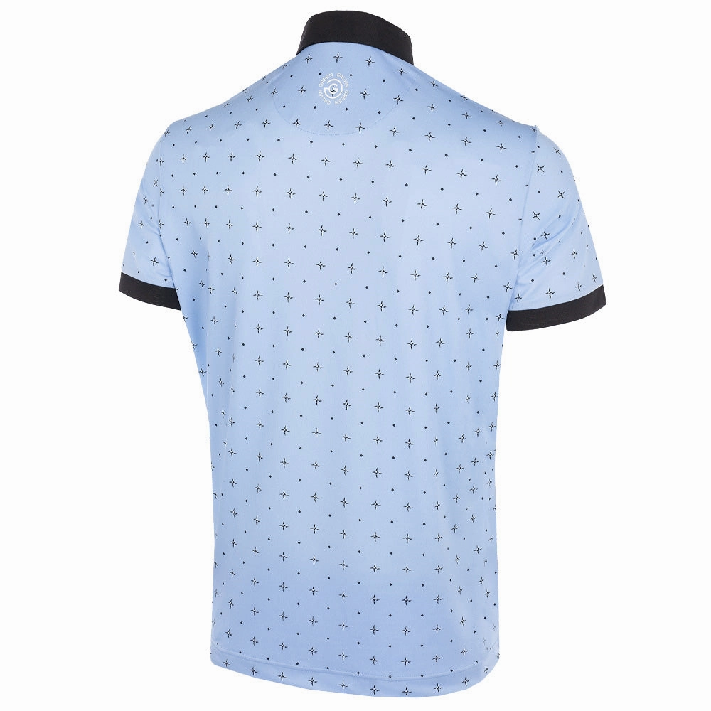 Galvin Green Marlow Ventil8  Polo Shirt - Blue Bell/Black Casual Layering Fashion Fit