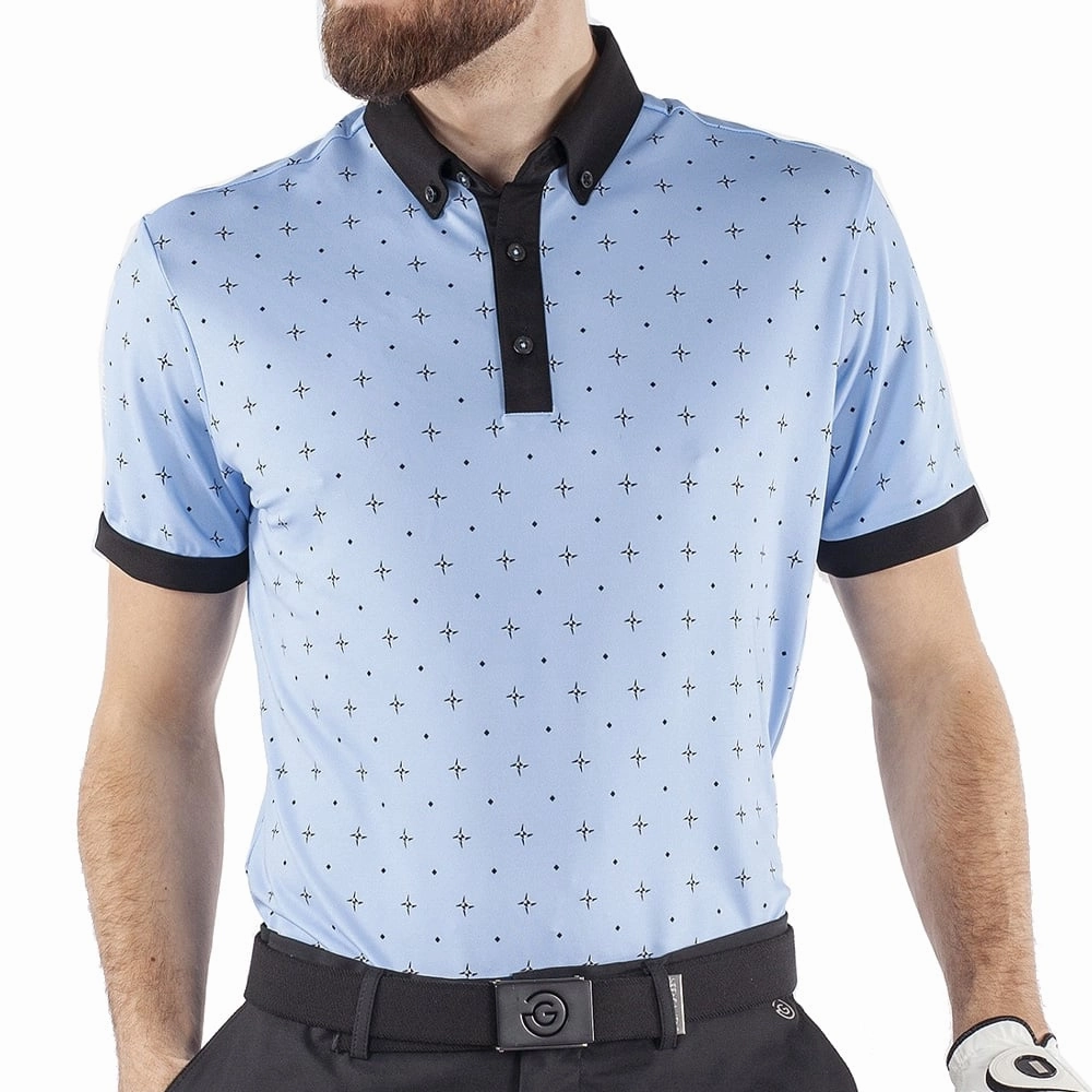 Functional Style Galvin Green Marlow Ventil8  Polo Shirt - Blue Bell/Black