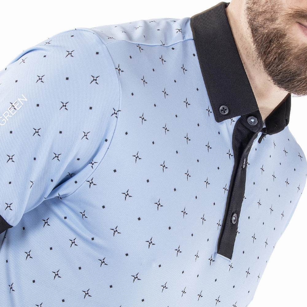 Galvin Green Marlow Ventil8  Polo Shirt - Blue Bell/Black Weekend Style Sporty Appeal