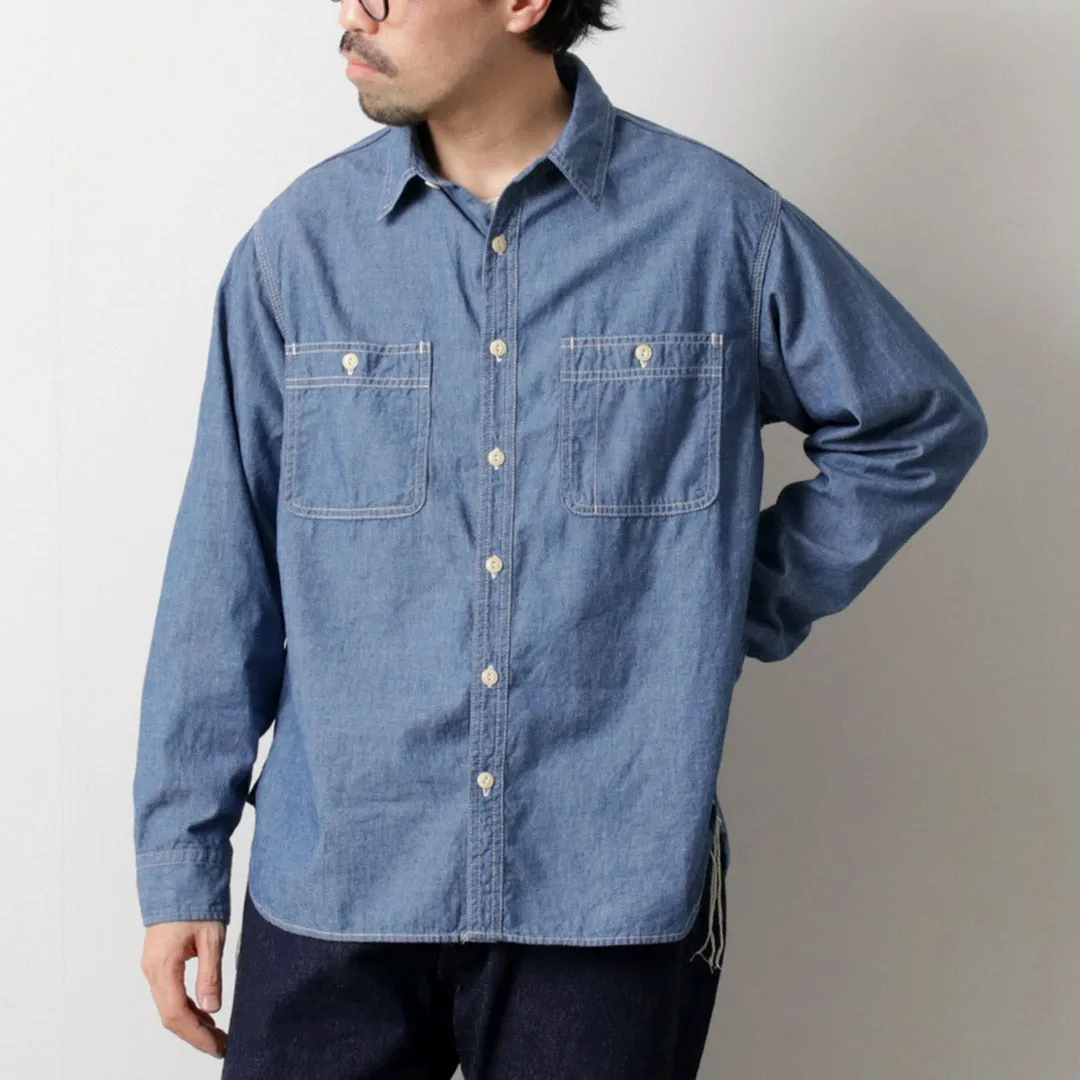 REMI RELIEF / 5oz Selvage Chambray Work Shirt Neutral Colors Spring Collection