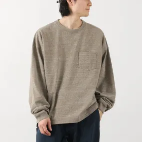 Modern Comfort Style REMI RELIEF / Melange Jersey Long Sleeve Pocket T-shirt