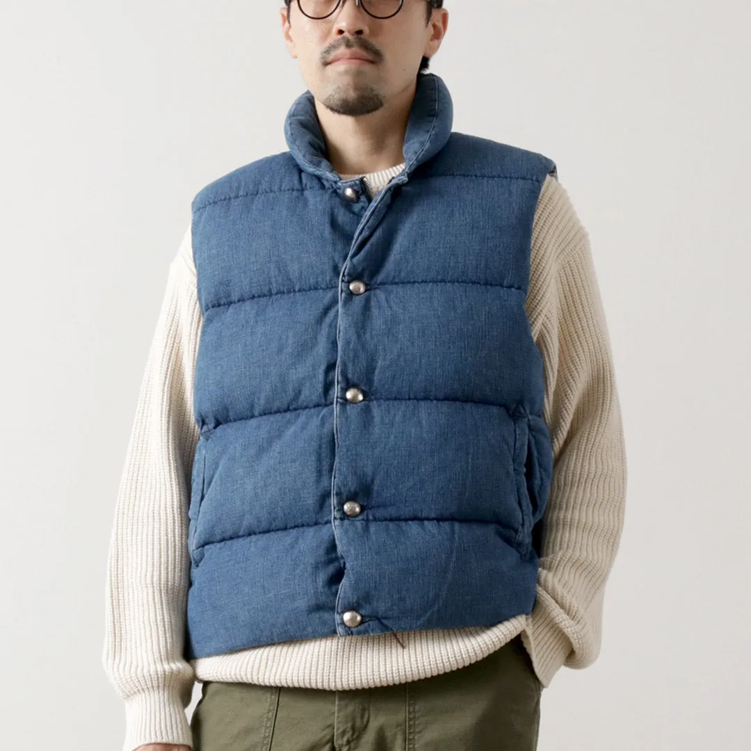 Positive Noise Reduciting Fabric REMI RELIEF / Natural Processed Denim Down Vest