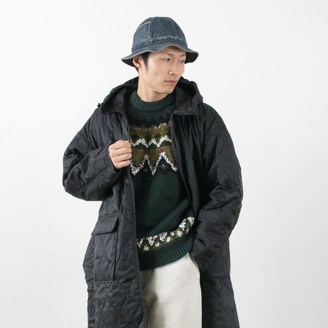 Old Style Windbreaker Inspired Fit REMI RELIEF / Nylon Rip Gourd Quilted Coat Hoodie