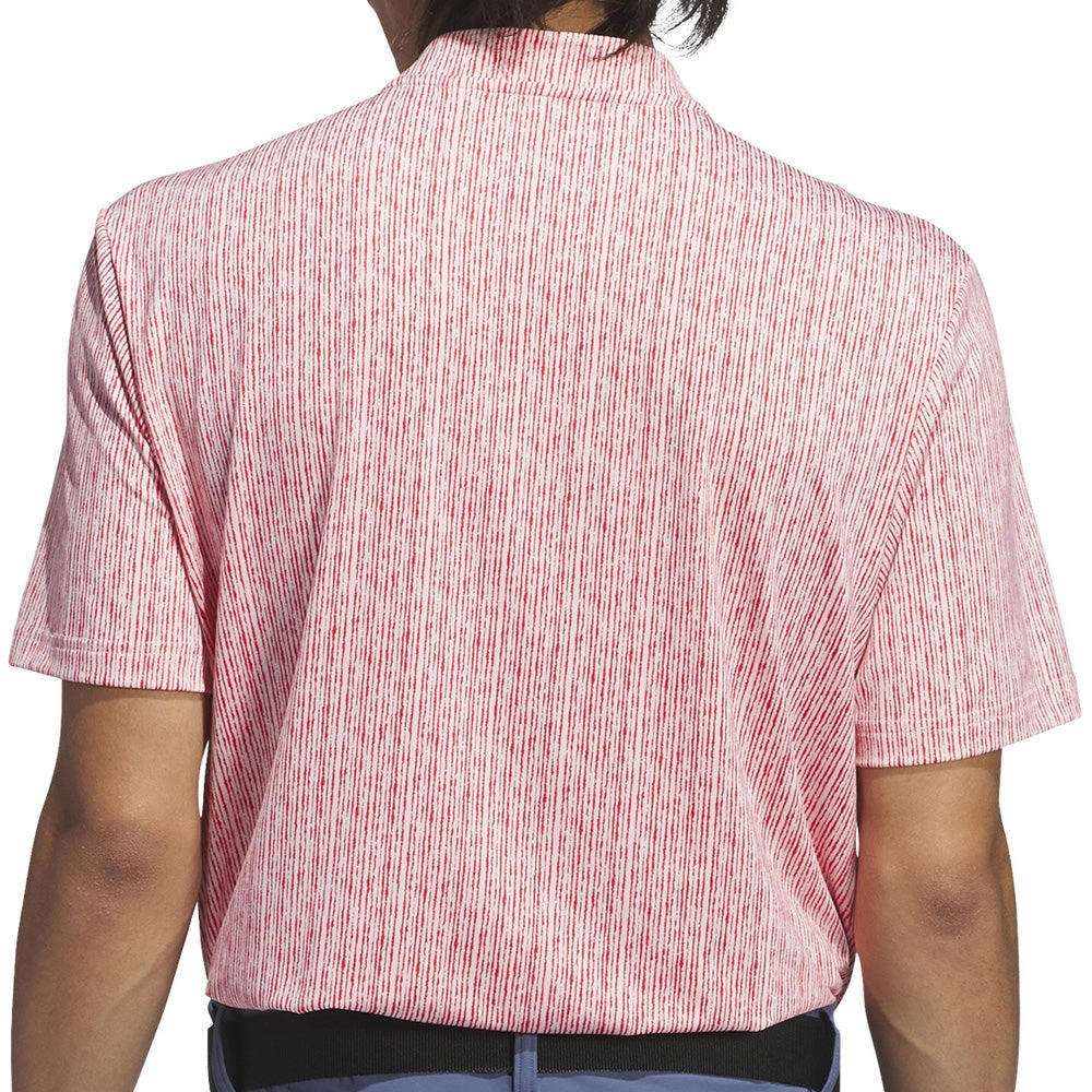 soft fit adidas Ultimate365 Printed Polo Shirt - Sandy Pink/Better Scarlet
