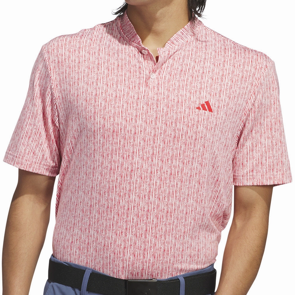 adidas Ultimate365 Printed Polo Shirt - Sandy Pink/Better Scarlet Slim Fit Design