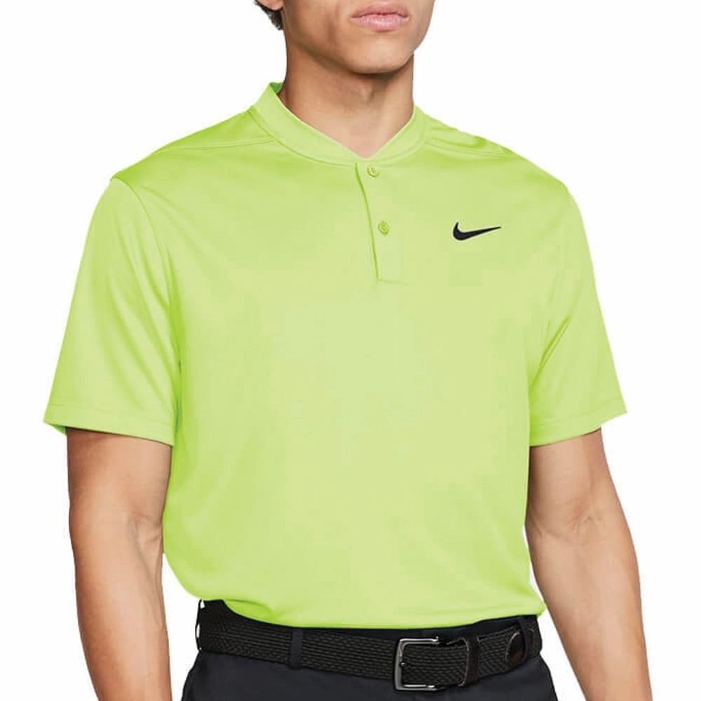 Nike Dri-Fit Victory Blade Polo Shirt - Light Lemon Twist/Black Travel Wear Durable Ribbed Hem