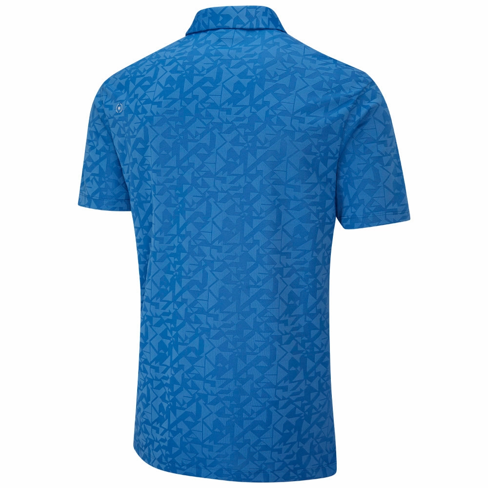 Ping Geo-Camo Polo Shirt - Tidal Blue AllDay Comfort