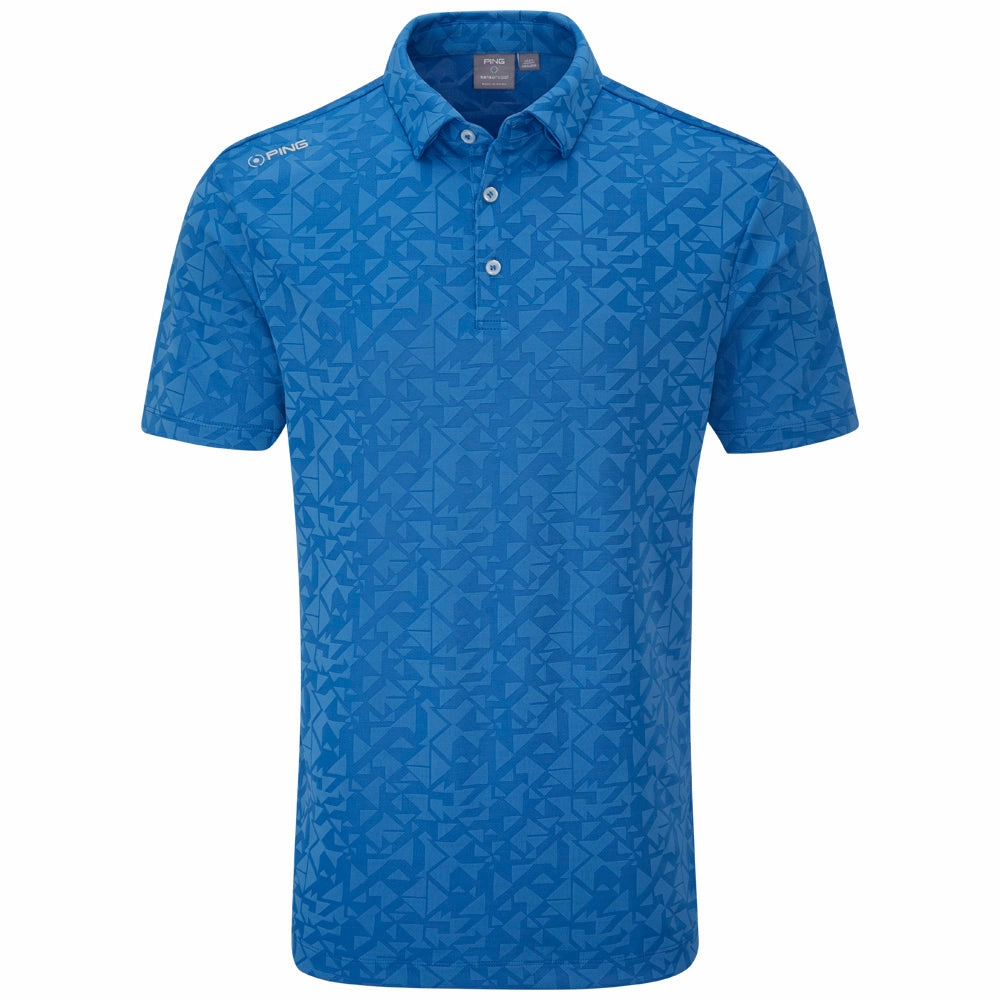 windproof Ping Geo-Camo Polo Shirt - Tidal Blue