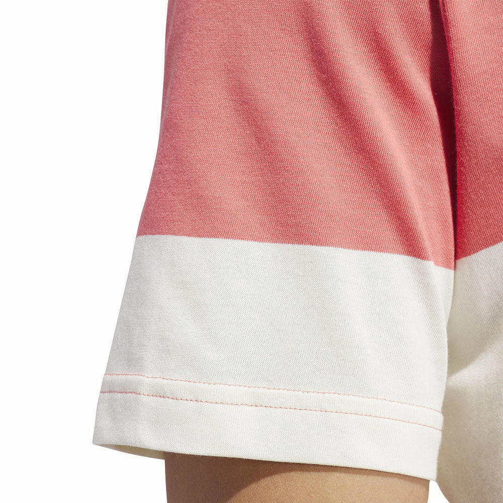 Street Fashion ZeroWaste Production adidas Core Block Polo Shirt - Ivory/Preloved Scarlet