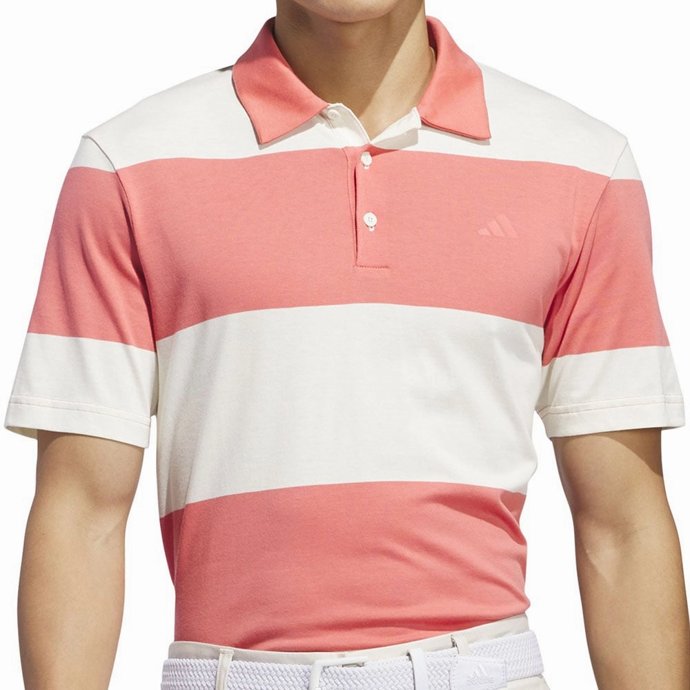 Street Casual Look adidas Core Block Polo Shirt - Ivory/Preloved Scarlet