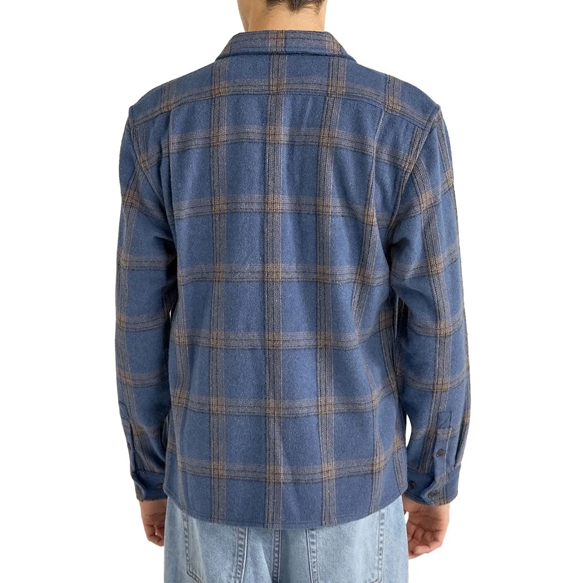 Cool Comfort Lightweight Layers Rhythm Check Long Sleeve Shirt - Blue