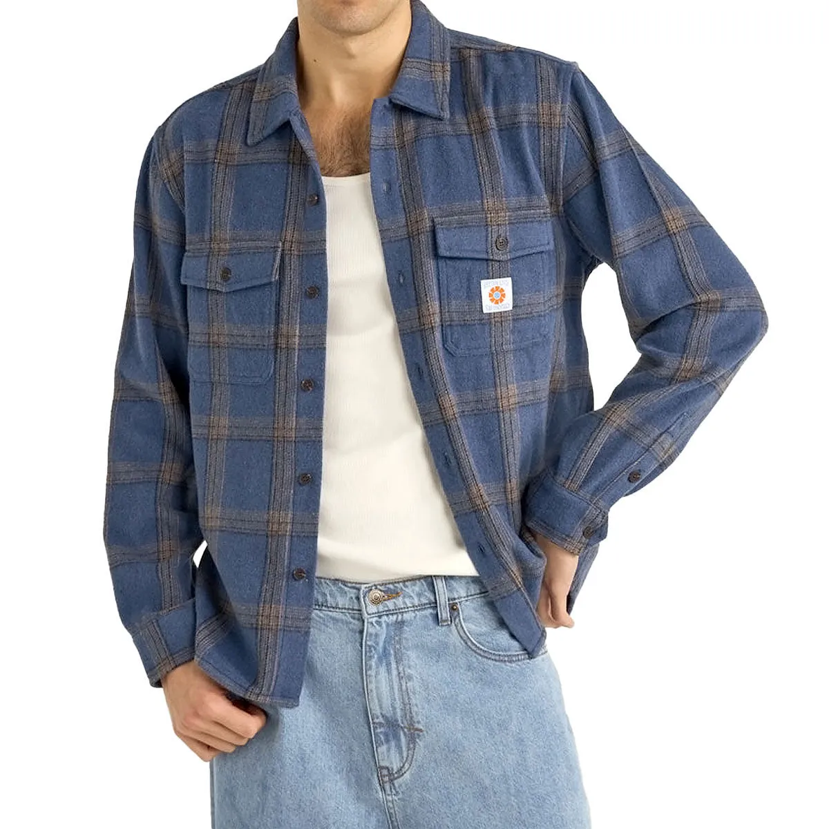 Rhythm Check Long Sleeve Shirt - Blue Comfort-First