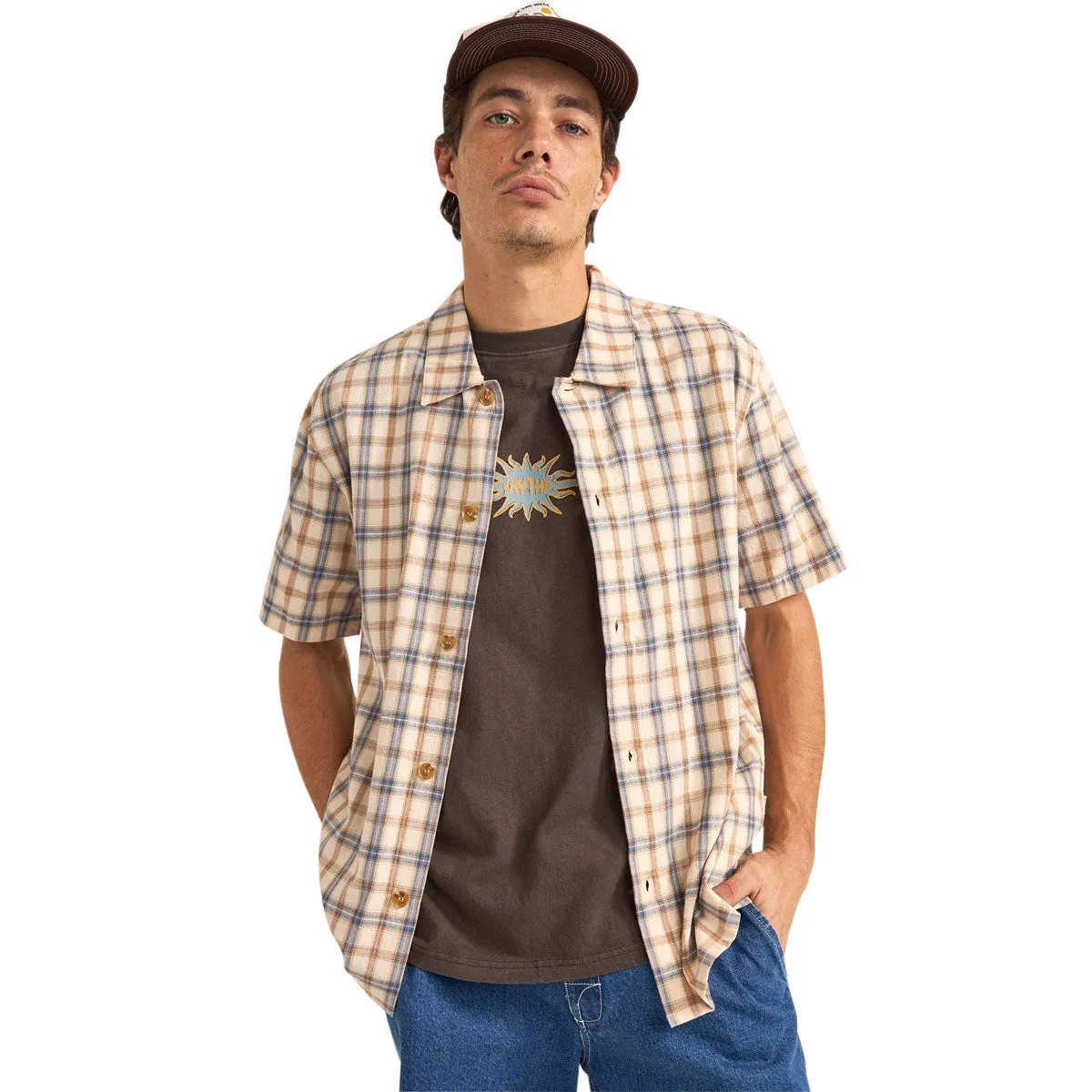 Printed Pattern Rhythm Check Shirt - Natural