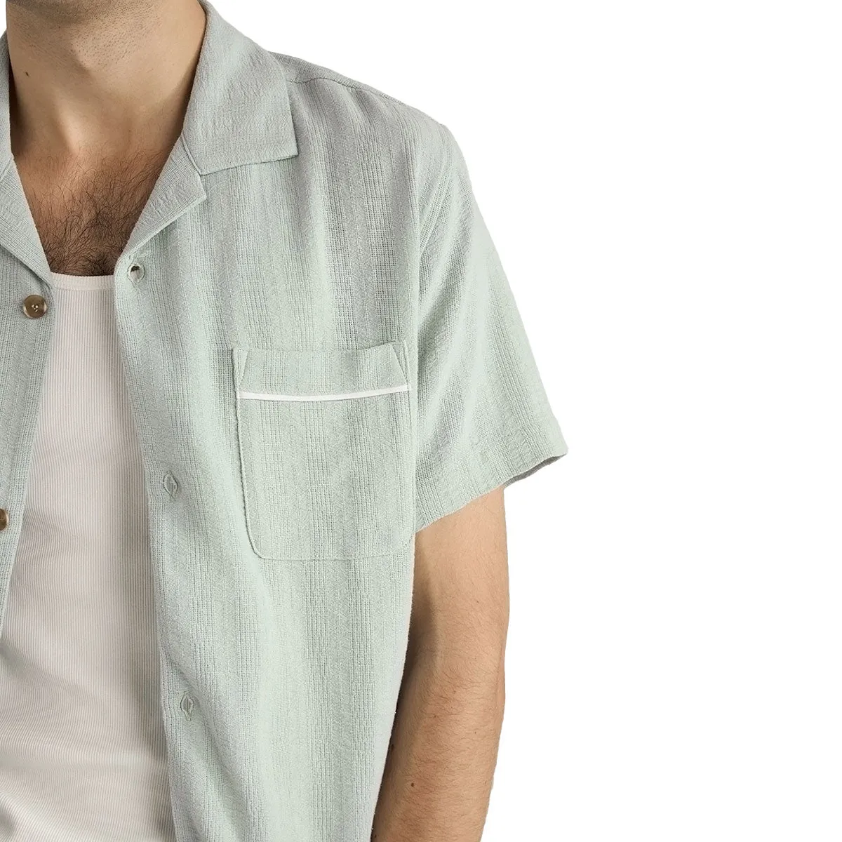 Cuffed hem Breathable Lining Rhythm Daytona Shirt - Teal