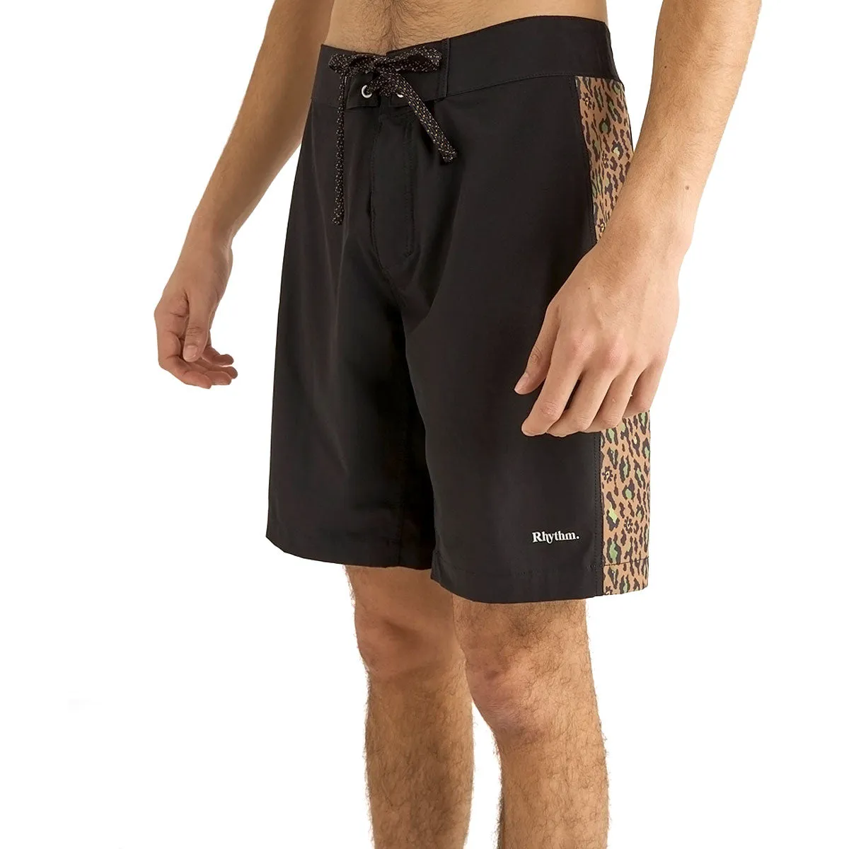 Rhythm Leo Panel Boardshorts - Black Stretchable Static free