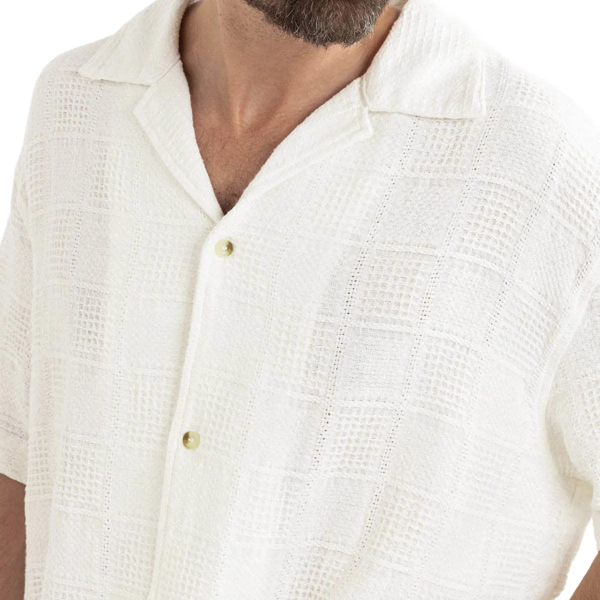 Streamlined Design Pre Shrunk Cotton Blend Rhythm Oasis Shirt - White