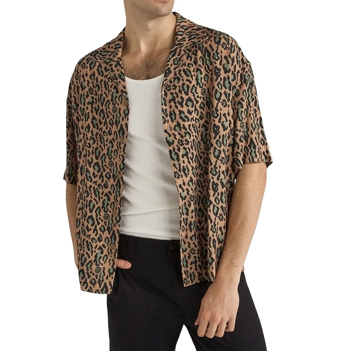 Multipurpose Layering Fabric Rhythm Relaxed Leo Shirt - Mustard