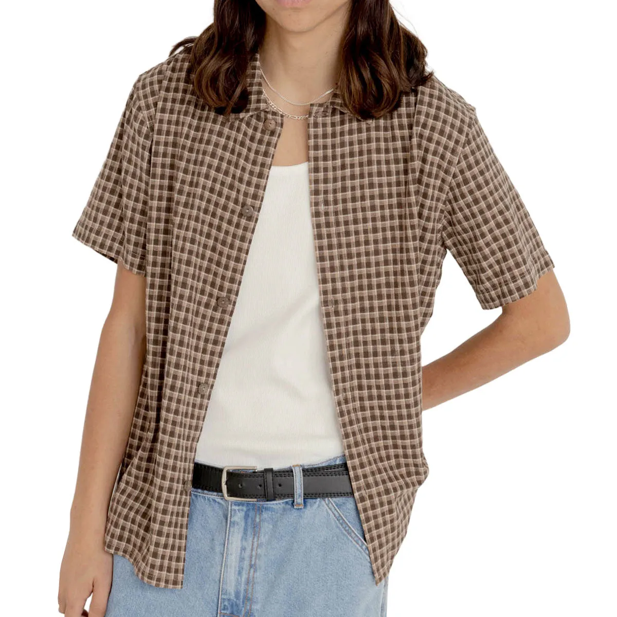 Rhythm Sunday Session Shirt - Brown Eco-Friendly Choice