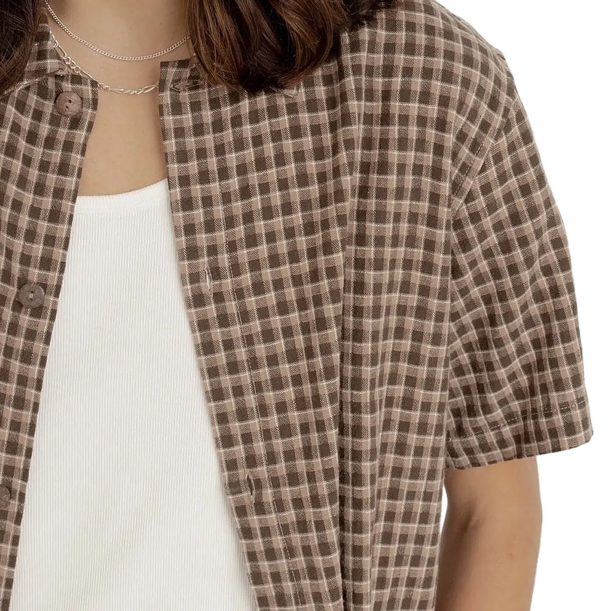 Sleeveless Cut Rhythm Sunday Session Shirt - Brown